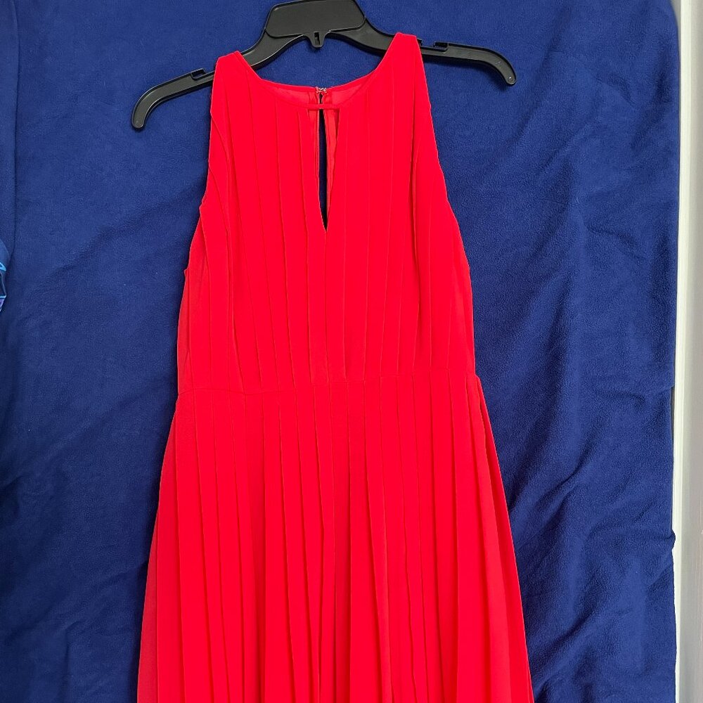 J.CREW Salmon RED pleated cocktail dress